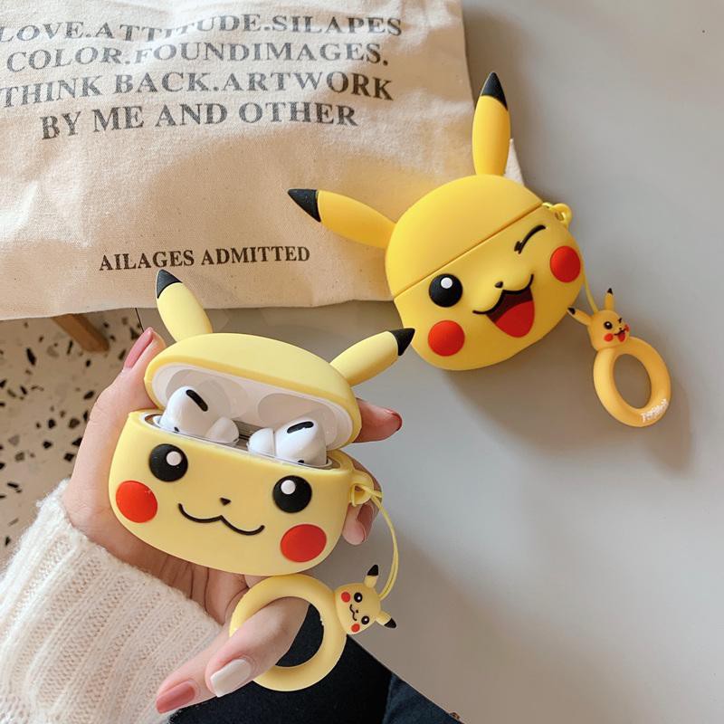 Airpods Pro Case_ Ốp Bảo Vệ Cho Airpods Pro Hình Pikachu Vàng