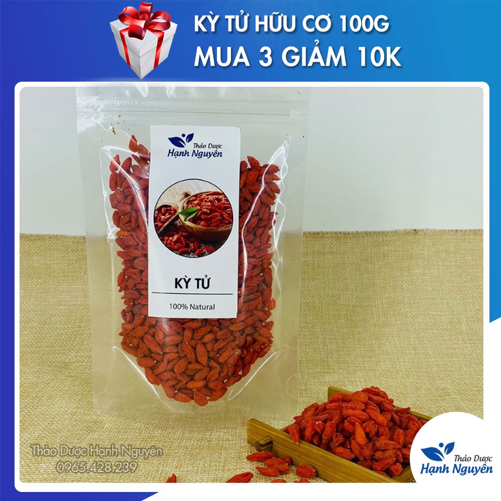Kỷ tử hữu cơ 100g (kỳ tử thượng hàng, trà đẹp da, sáng mặt, chống lão hóa) - Thảo dược hạnh nguyên