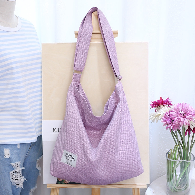 Túi xách vải canvas cỡ lớn phong cách vintage thời trang cho nữ