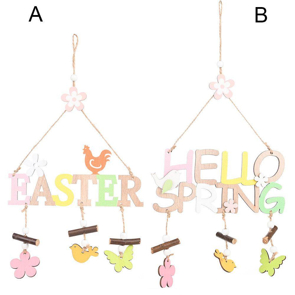 Chữ LET Happy Easter Bằng Gỗ Trang Trí Nhà Cửa