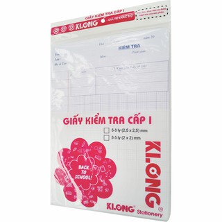 Giấy kiểm tra cấp I KLong  5 ô ly (2 x 2) mm; MS 012N - sỉ ib