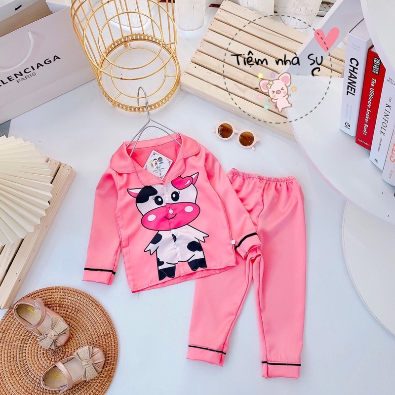 Đồ bộ cho bé - Bộ Pijama lụa cho bé  (08-19kg)  ở nhà cũng phải xinh