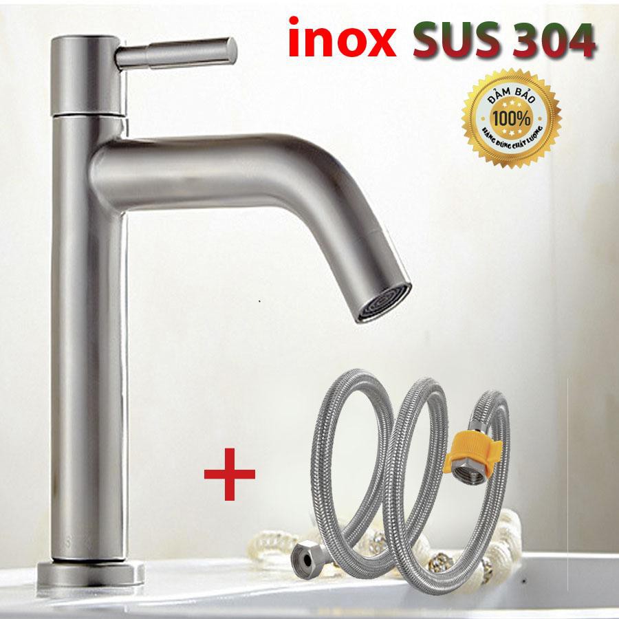 Vòi Lavabo Lạnh inox SUS 304_Vòi Chậu Lavabo_ vòi lavabo inox cao cấp dùng cho chậu rửa mặt