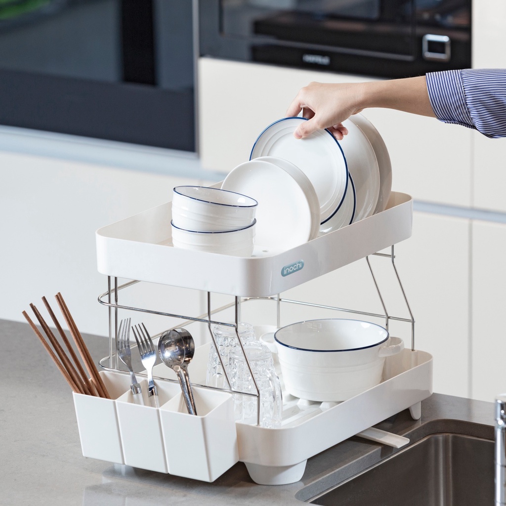 Kệ Đựng Chén Bát Dĩa Tokyo INOCHI 2 Tầng - Giá Để Bát Đũa Trên Bồn Rửa, Kệ Để Đồ Nhà Bếp Chịu Lực Tốt
