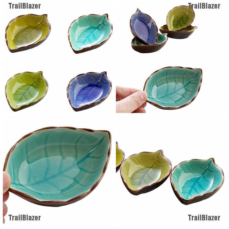 Đĩa đựng thức ăn bằng gốm sứ hình chiếc lá xinh xắn