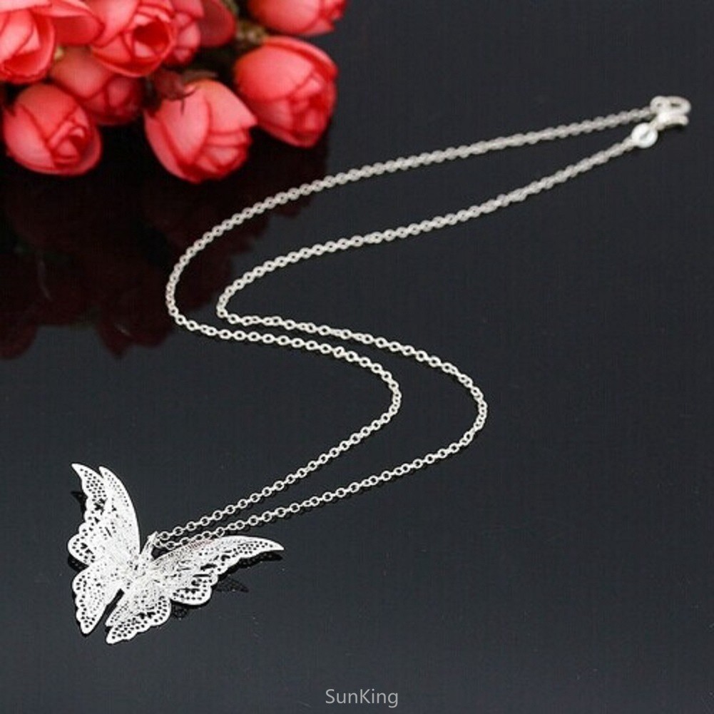 (Hot Sale) Vòng cổ Mạ BạC 925 HìNh BướM Xinh XắN