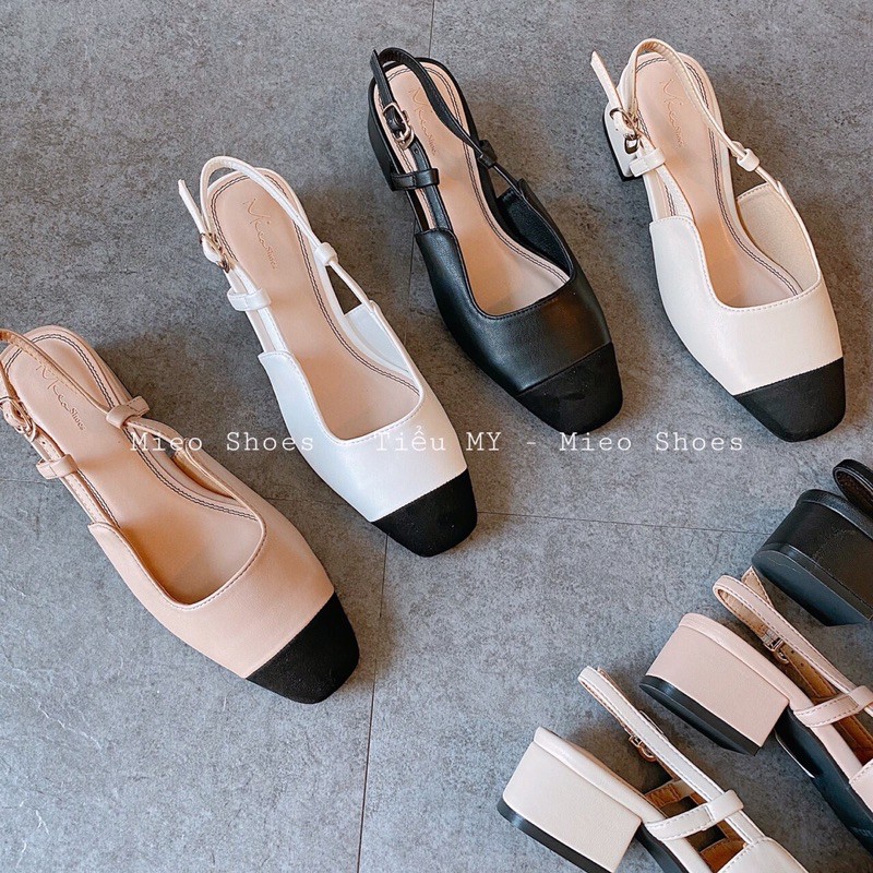 Sandal bích mũi phối gót hậu gài 4p ( MIEO SHOES G570 G571 G572 G573)m