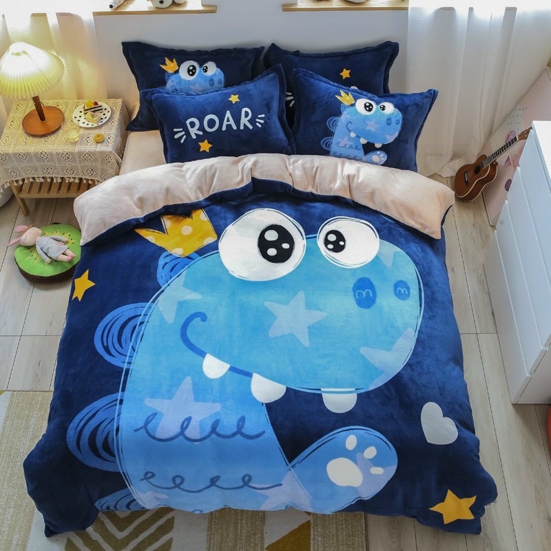 Trọn bộ 4 món chăn ga gối nỉ nhung nhập khẩu 1m6,1m8,2m-được chọn mẫu