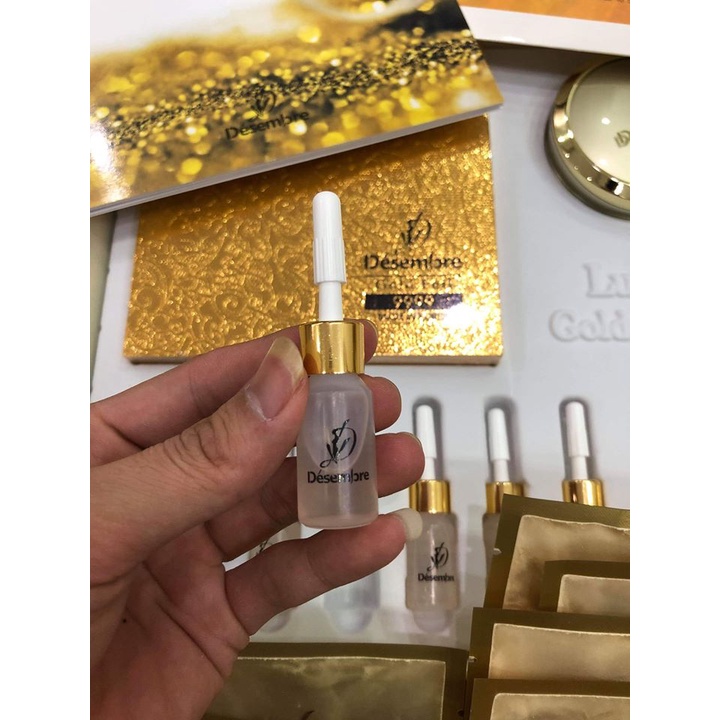 Bộ Mặt Nạ Vàng 24K LUXURY GOLD THERAPY - Dát Vàng Trẻ Hóa Da Mặt [ Hàng Cao Cấp]