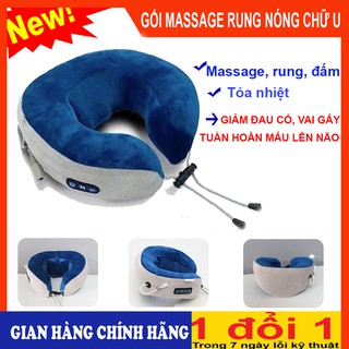 [HOT] Gối Massage Cổ Chữ U Rung Đa Năng Kế Hợp Nhào , Rung , Chườm Nóng Chống Mỏi Cổ, Vai gáy - MUA NGAY