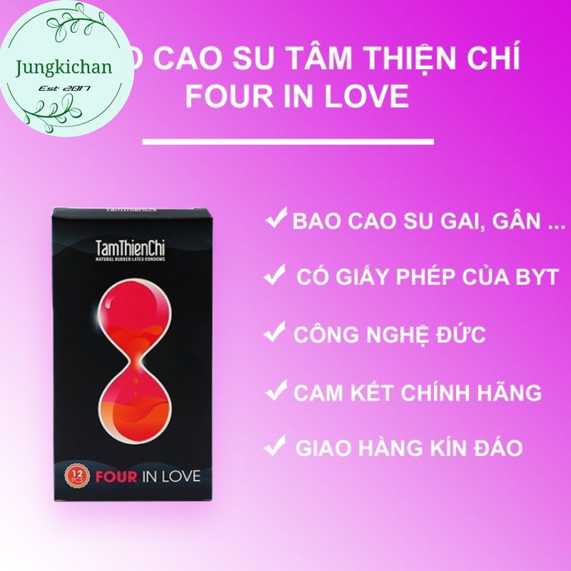 Bao cao su Tâm Thiện Chí Four in Love 12 chiếc