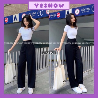Quần ống rộng, suông culottes cài nút đen, quần ống suông đẹp siêu hot