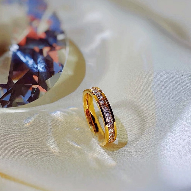 Nhẫn titan nữ không gỉ không vàng 18k thiết kế đơn giản phong cách thời trang thanh lịch