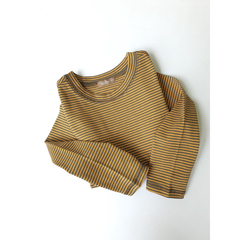 MOA2350 Áo thun dài tay kẻ 2 màu