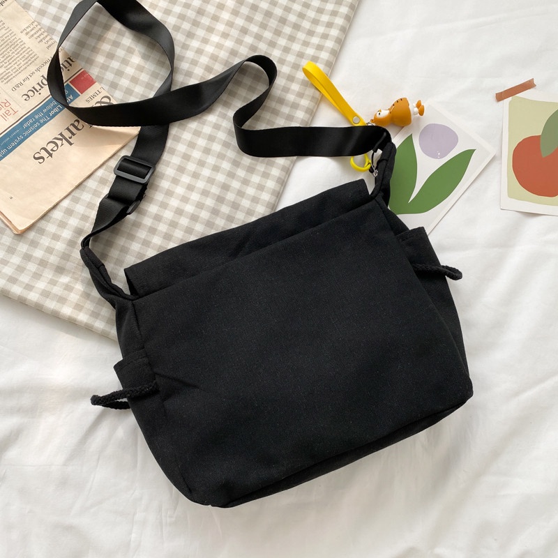 Túi Đeo Chéo Canvas Phong Cách Retro Thời Trang Cho Nam Nữ