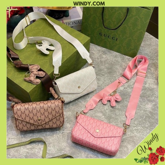 Túi Xách Nữ Đeo Chéo Chữ M Tặng kèm chó dễ thương WINDY.COM