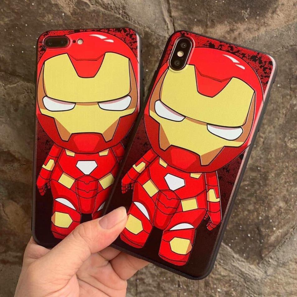 Ốp Marvel Ironman OL150 siêu anh hùng chibi cute in sần 4D theo yêu cầu tất cả các dòng máy