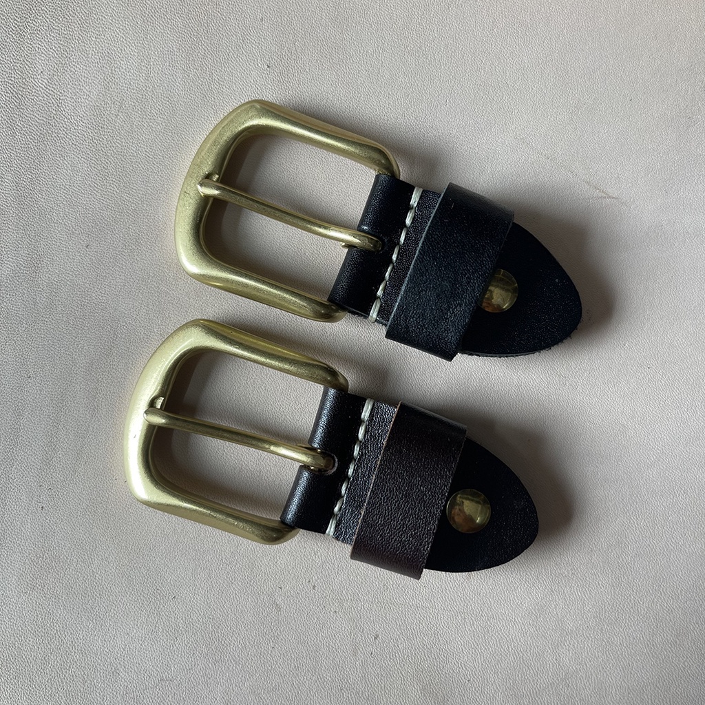 Mặt Khóa Thắt lưng Nam KD01 Khóa Kim Chất Liệu Đồng Thau Rộng 3.5cm Kèm Đai Da Bò Hai Màu Đen Nâu