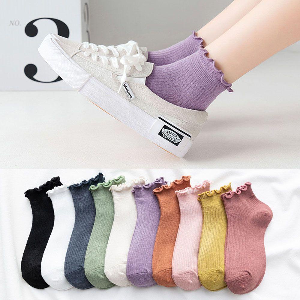 Vớ Cotton Cổ Thuyền In Họa Tiết Hoạt Hình Dễ Thương Thời Trang Xuân Hè Cho Nữ