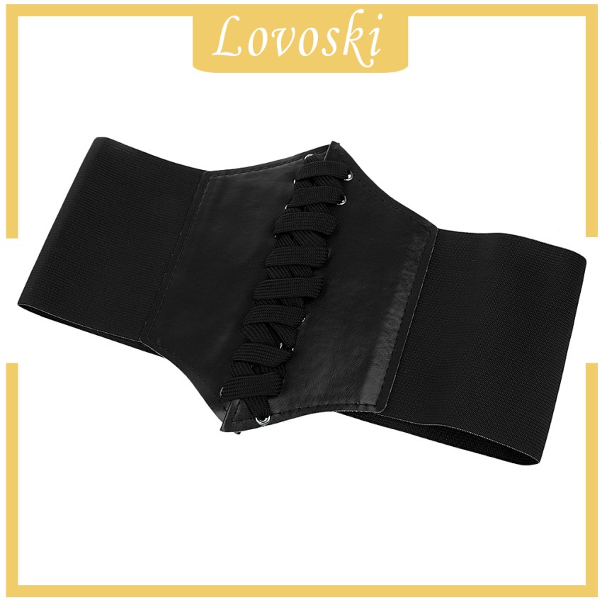 Đai Nịt Bụng Bản Rộng Co Giãn Màu Đen Thời Trang Cho Nữ