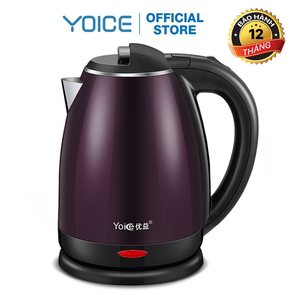 Ấm đun nước siêu tốc YOICE TÍM 1.8 lít, công suất 1500W đun siêu nhanh có lưới lọc chống trào nước khi sôi