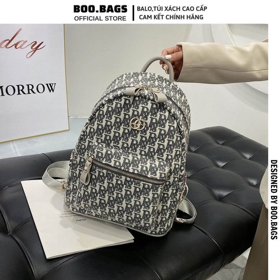 Balo Nữ Đi Học, Balo Vải Dù Size 35 Siêu Nhẹ Cao Cấp Phong Cách Hàn Quốc Boobags Boo-015