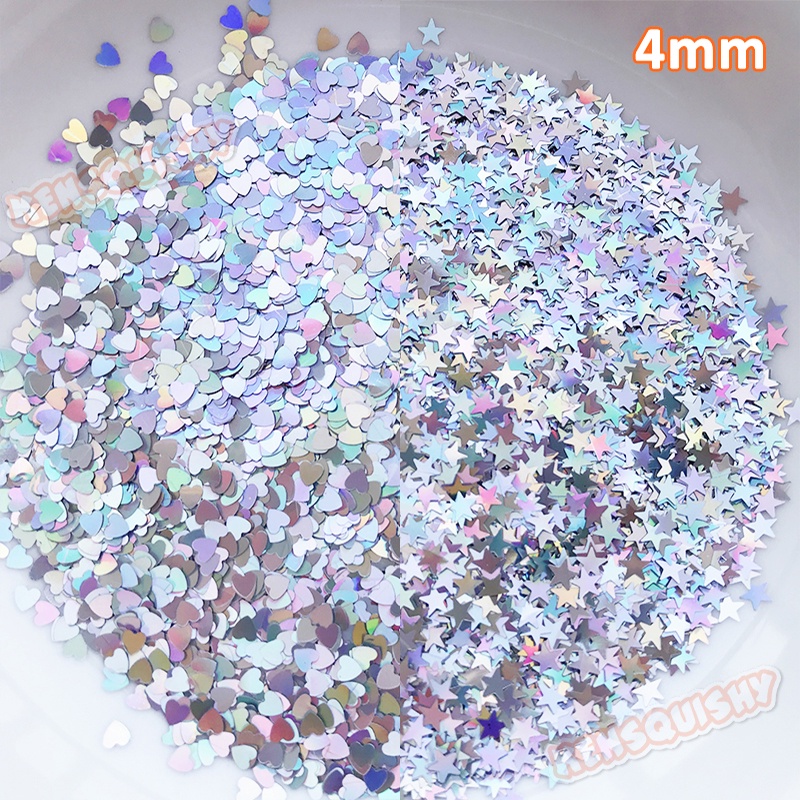 Kim Tuyến Hologram Trái Tim/Trăng/Sao 5Gram Trang Trí Thủ Công Handmade DIY Nails Slime
