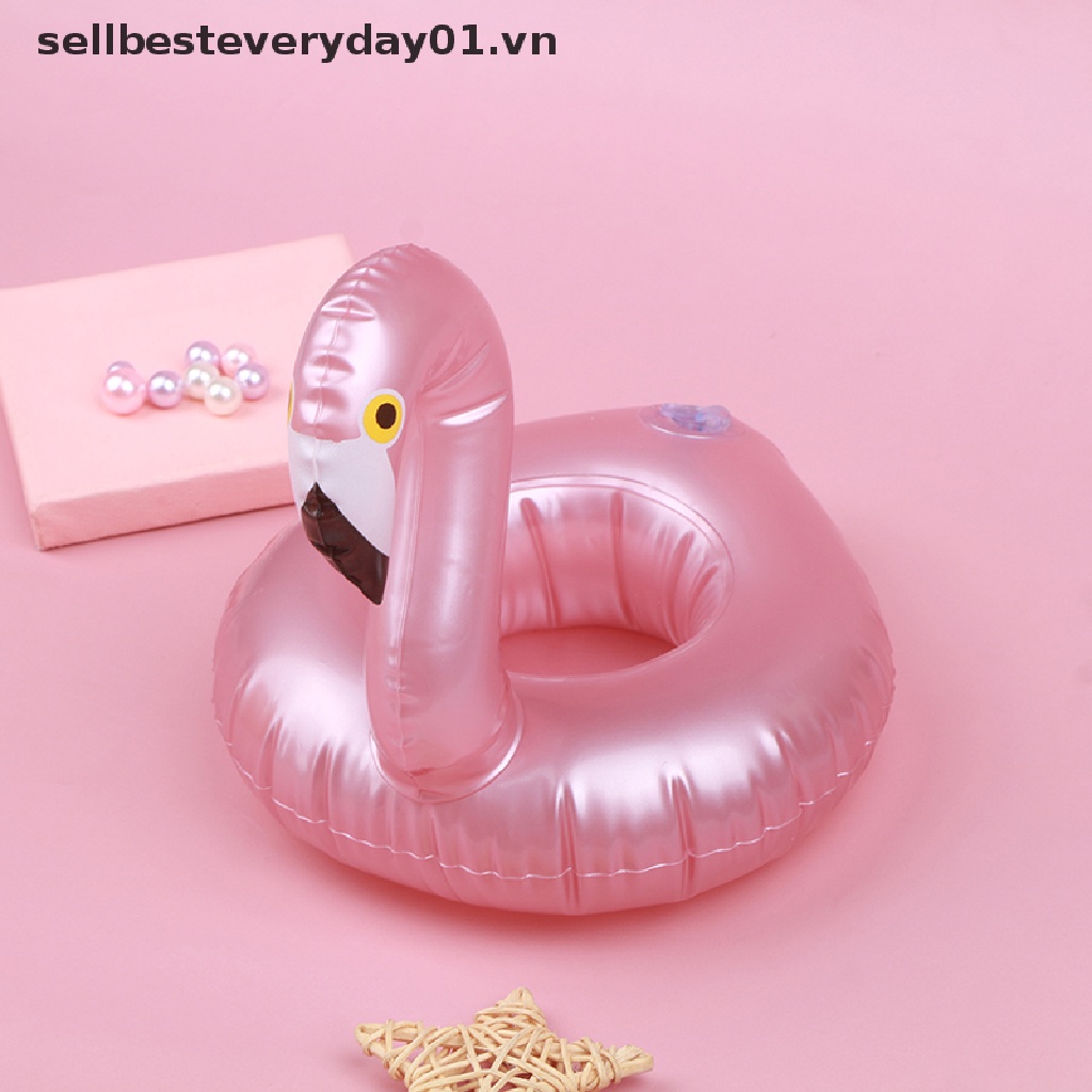 Giá Đỡ Cốc / Đồ Chơi Hình Chim Hồng Hạc Bơm Hơi Mini Dễ Thương