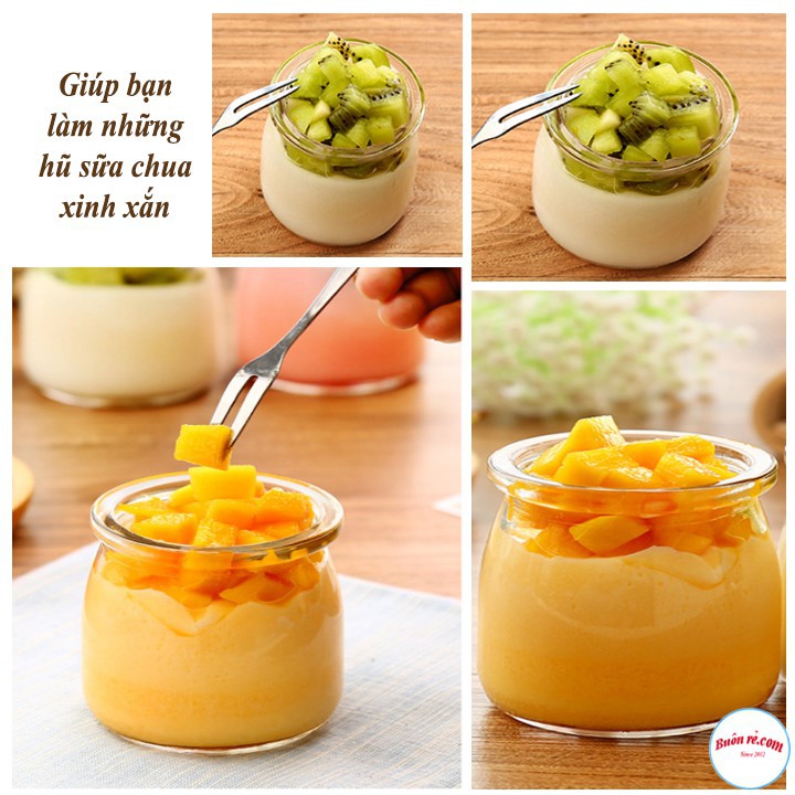 Combo 6 Hũ Thủy Tinh 200ml Cao Cấp Làm Sữa Chua, Caramen, Pudding,…Dày Dặn Siêu Cute 00637