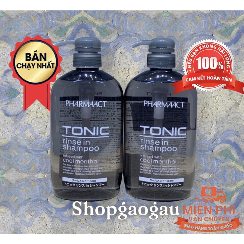 Dầu Gội Dành Cho Nam Tonic Pharmaact 600ml Nhật Bản