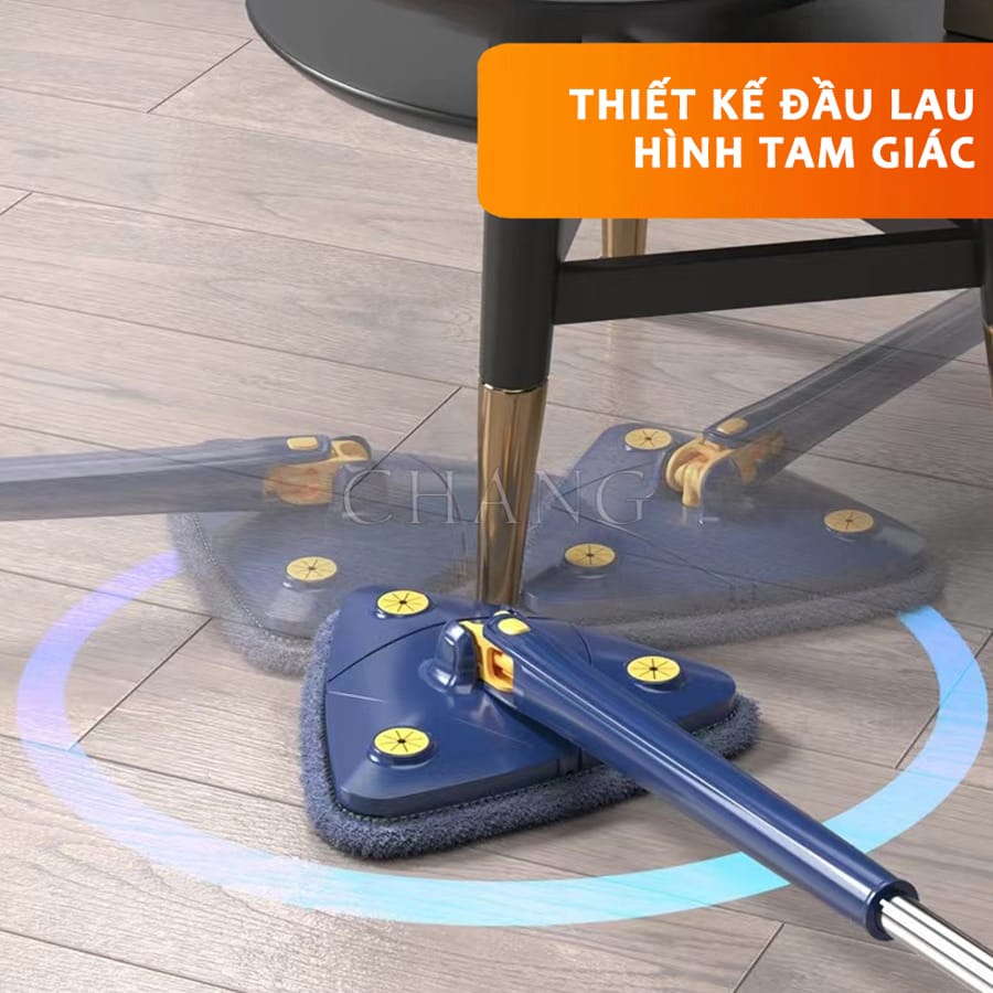 Chổi Lau Nhà Tự Vắt Đa Năng, Cây Lau Sàn, Trần Nhà, Lau Kính Hình Tam Giác Tự Vắt Xoay 360 Độ Thông Minh