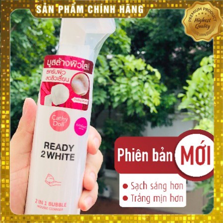 Sữa rửa mặt trắng da Cathy Doll Ready 2 White 2in1 Bubble Mousse Cleanser 120ml dạng bọt | BigBuy360 - bigbuy360.vn
