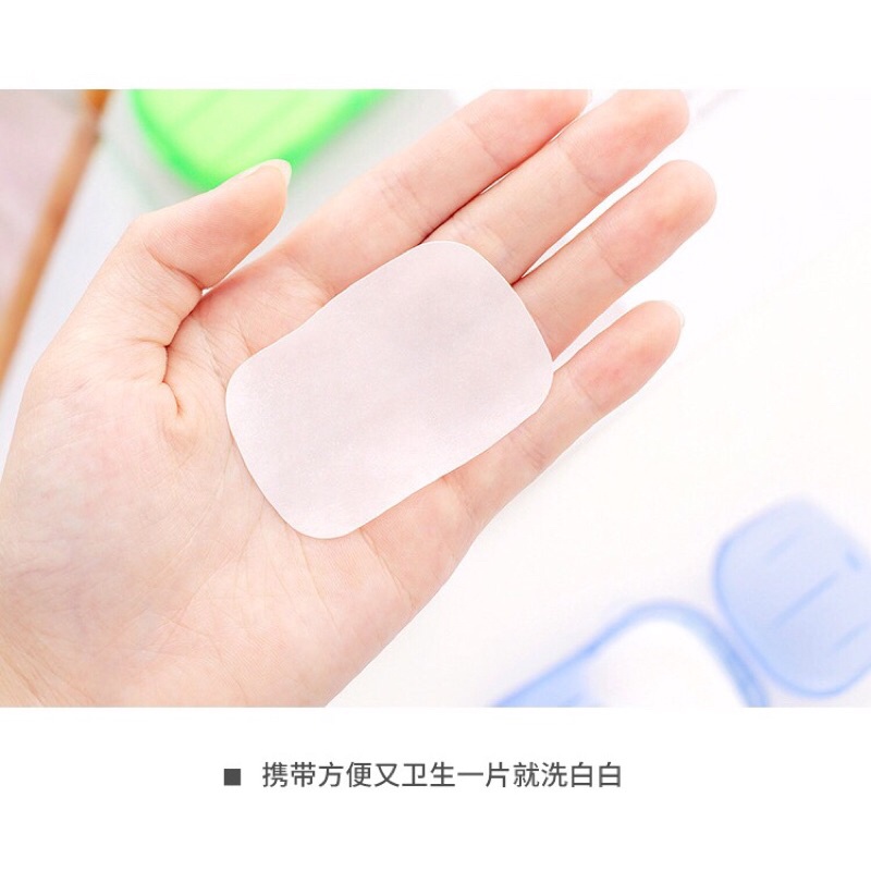 Hộp 20 Miếng Xà Phòng Rửa Tay Dùng 1 Lần Tiện Dụng Đi Du Lịch