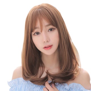 Tóc giả nguyên đầu ngang vai tặng lược+lưới