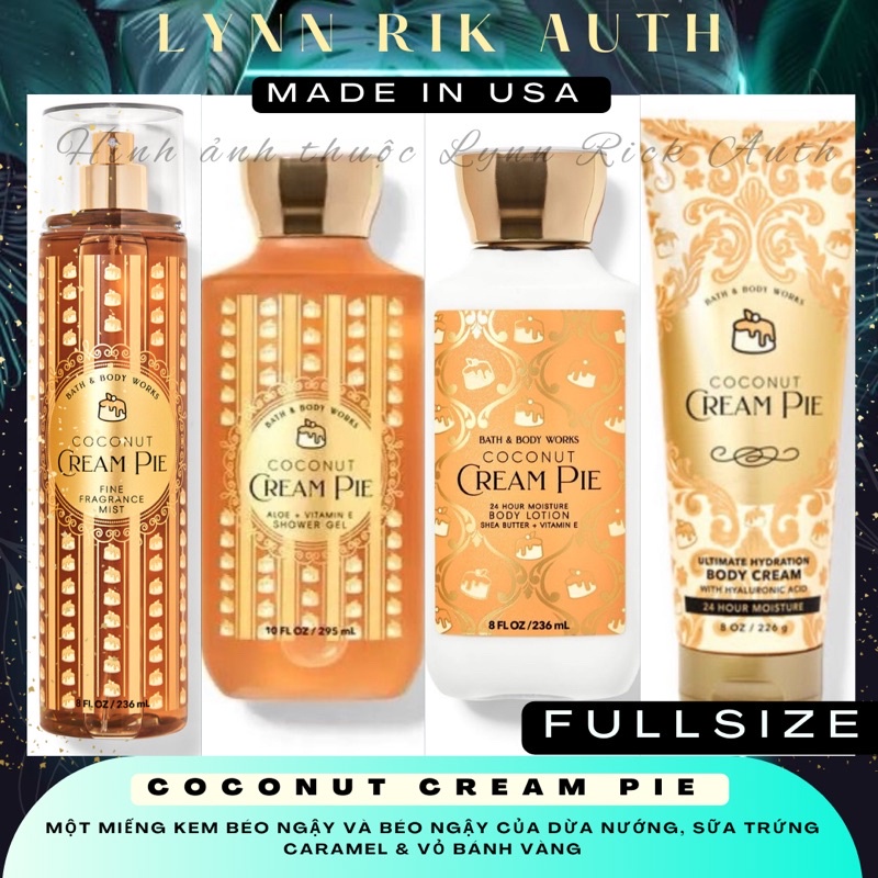 AUTH BBW BODY MIST XỊT THƠM COCONUT CREAM PIE USA