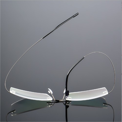 Gọng kính siêu nhẹ titanium mạ crom Nhật bản cao cấp KT50UNIQUI Bạc sáng