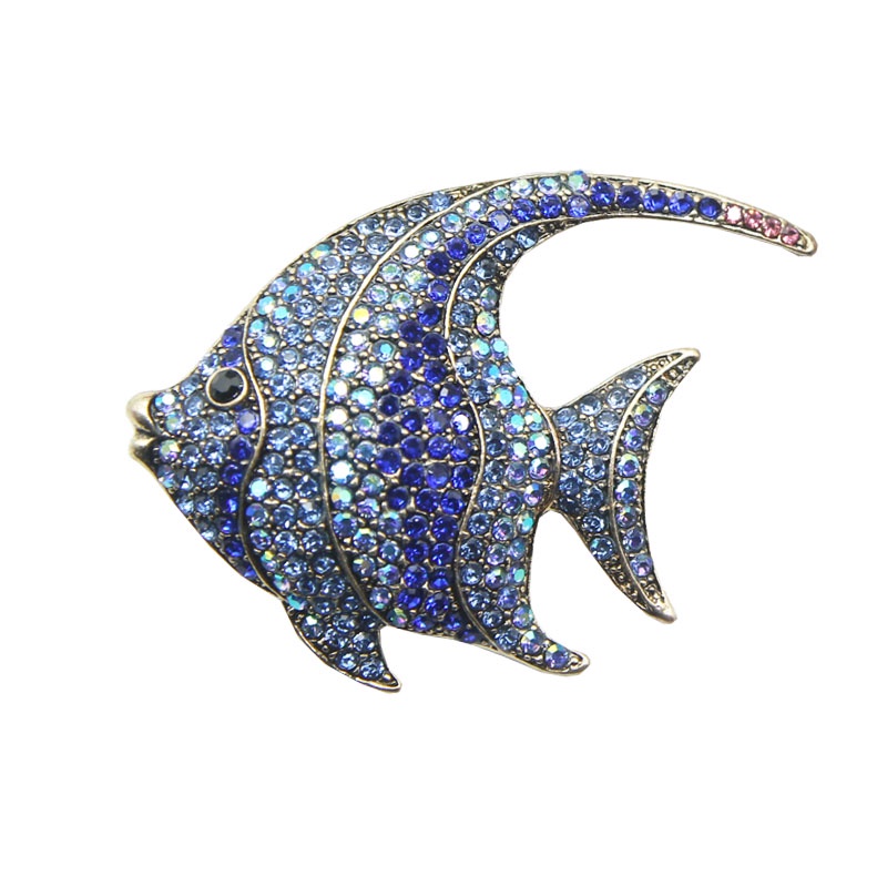 Ghim Cài Áo Hình Cá Đính Đá Cao Cấp Cho Nam Nữ