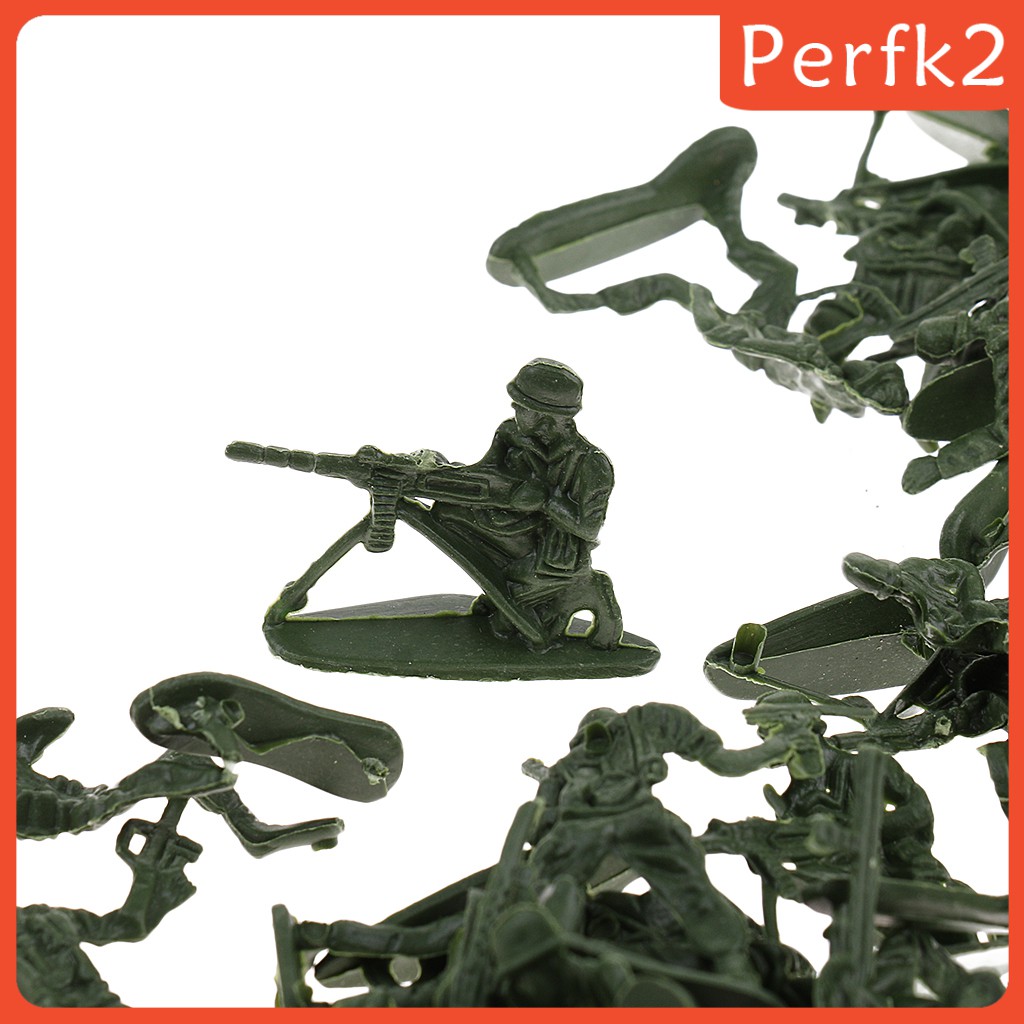 120Pcs Plastic Soldier 4cm Army Figures Army Sand Scene Model Green Color