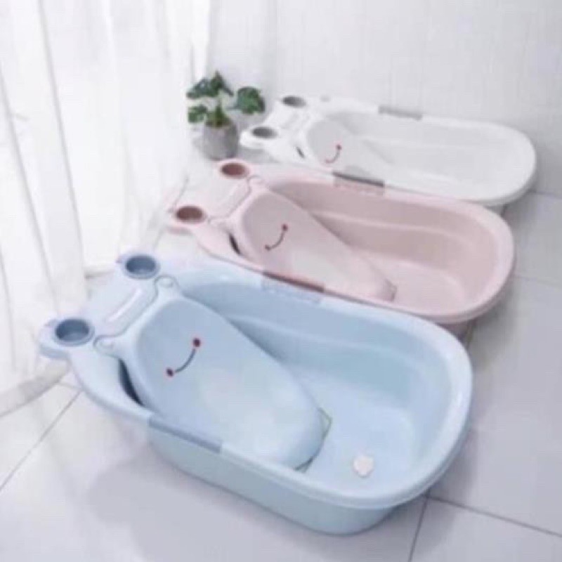 Chậu tắm ếch cao cấp có đỡ lưng cho bé, chậu tắm ếch nhựa Việt Nhật