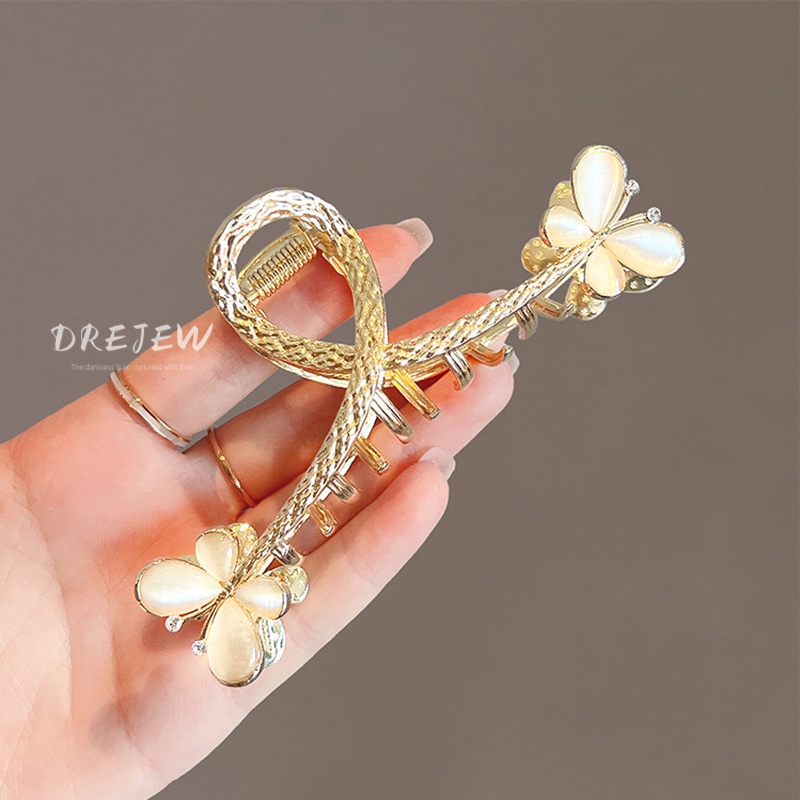 Kẹp tóc DREJEW hình bướm đính đá opal thiết kế thời trang Hàn Quốc cho nữ