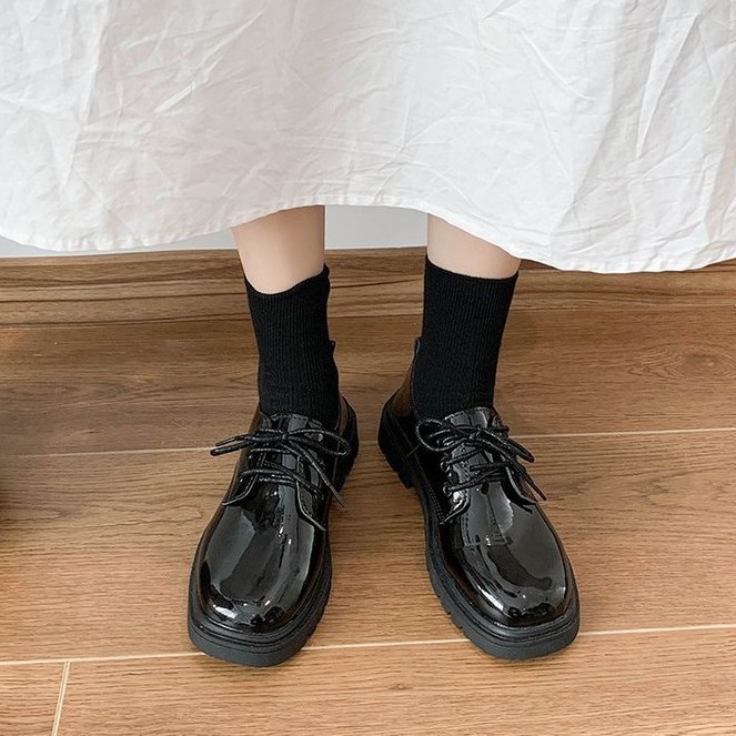 ulzzang Giày da Oxford đế bằng thời trang dành cho học sinh | BigBuy360 - bigbuy360.vn