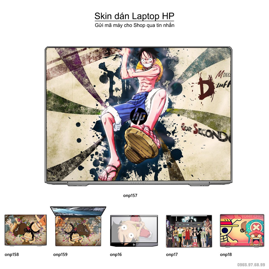 Skin dán Laptop HP in hình One Piece nhiều mẫu 20 (inbox mã máy cho Shop)