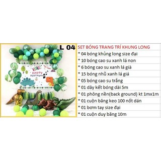 Set Bóng Trang Trí Chủ Đề Khủng Long