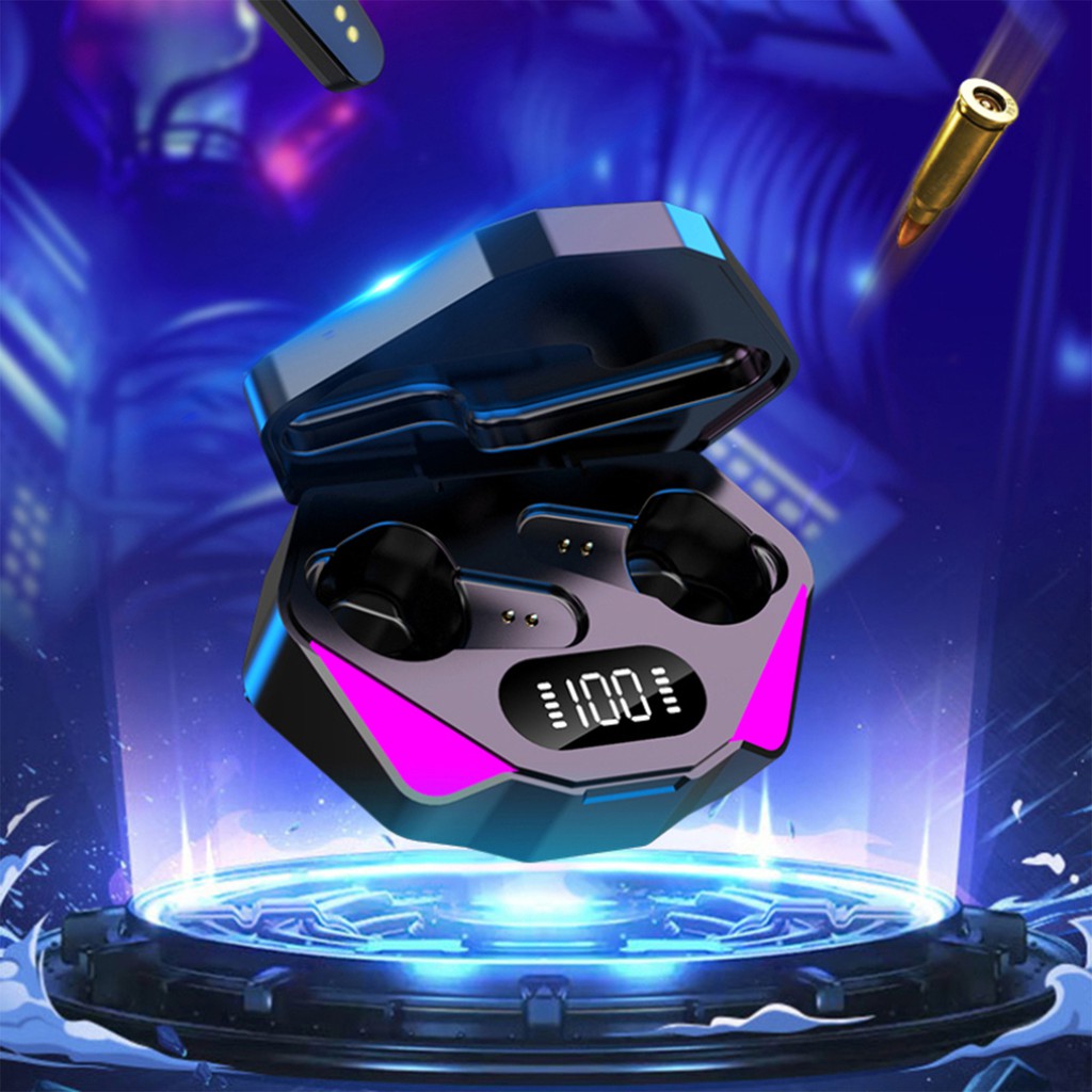 Game Wireless Earbuds with Deep Bass with Wireless Charging Case Running