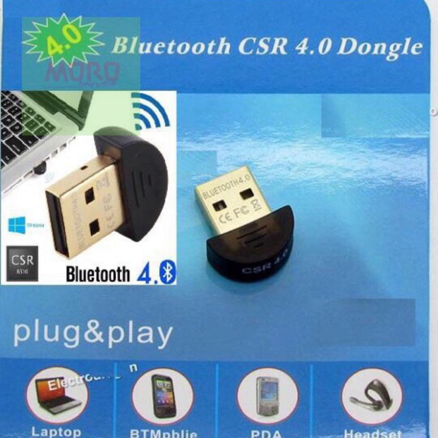 USB Bluetooth Dongle 4.0 Thông Minh Dùng Cho Máy Tính Để Bàn Laptop Kết Nối Tai Nghe Loa Phím Chuột Điện Thoại Máy In
