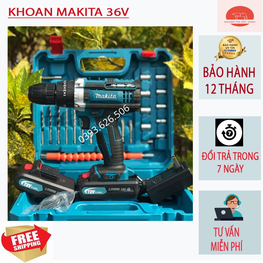 Máy Khoan Pin Bắn Vít Makita 3 chức năng, khoan tường bắn vít mở bulong, tiện lợi cho việc sử dụng gia đình