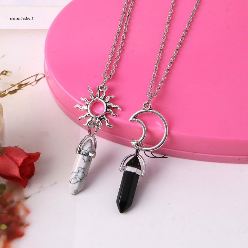 ✿ Bộ 2 Vòng cổ Mặt Trời Và Mặt Trăng Đính Pha Lê Cho Cặp Đôi