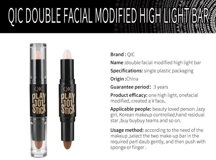 (Hàng Mới Về) Thanh che khuyết điểm Qic 3d Hai Đầu Tạo Khối Trang Điểm Bắt Sáng Cho Nữ | BigBuy360 - bigbuy360.vn