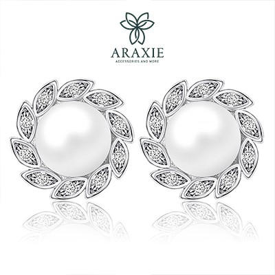 Bông tai nụ bạc 925 khảm Ngọc trai nhân tạo zircon phong cách Hàn Quốc - ARAXIE-AKT-2132-29-067