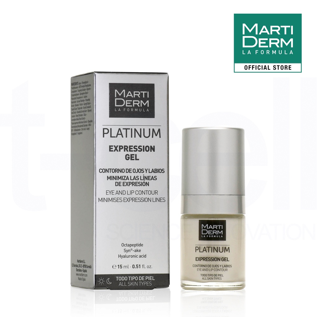 Gel Dưỡng Làm Đầy Rãnh, Giảm Nhăn Đuôi Mắt & Khóe Miệng - MartiDerm Platinum Expression Gel (15ml)